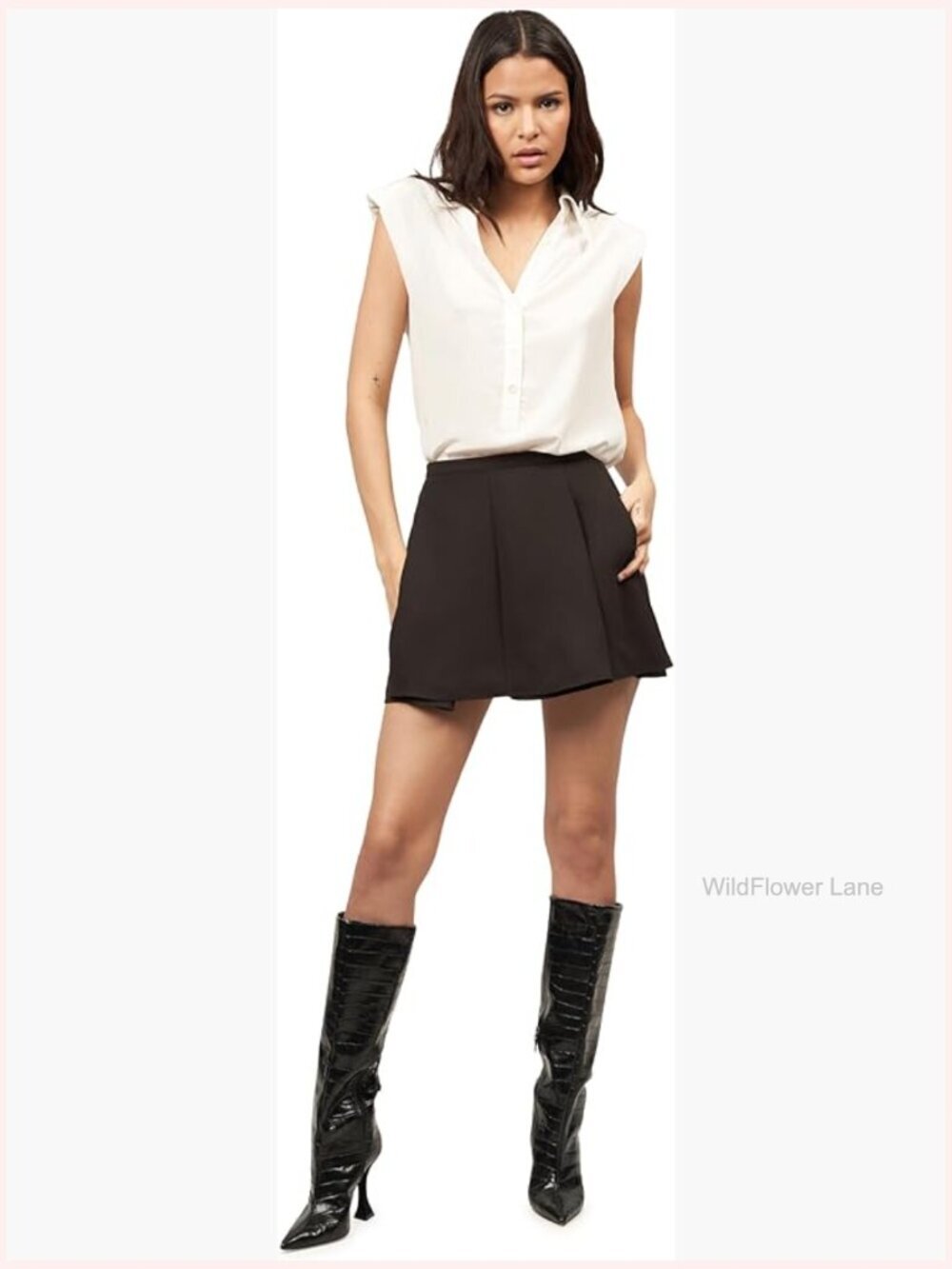 Silk Sleeveless Button-Down Tank Top - Relaxed Fit Work Shirt